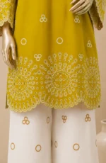 Amna Khadija Embroidered Cotton Lawn Stitched 2 Piece Suit – Mustard(PKAK01) - Image 4