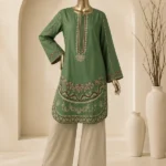 Amna Khadija Embroidered Cotton Lawn Stitched 2 Piece Suit (PKAK02)