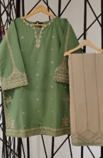 Amna Khadija Embroidered Cotton Lawn Stitched 2 Piece Suit(PKAK03) - Image 2