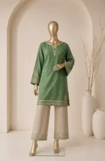 Amna Khadija Embroidered Cotton Lawn Stitched 2 Piece Suit(PKAK03)