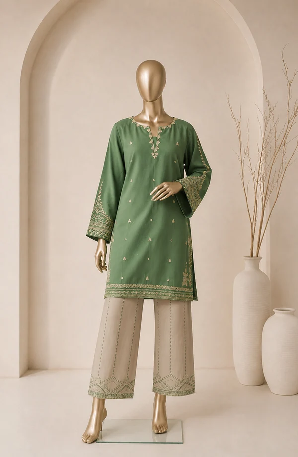 PKAK03 Amna Khadija Embroidered Cotton Lawn Stitched 2 Piece Suit(PKAK03) - Image 1
