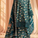 Shada Bahar Luxury Floral 3 Piece Set – Deep Teal