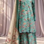 Shada Bahar Premium Floral 3 Piece Set – Sea Green