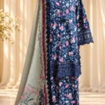 Shada Bahar Premium Floral 3 Piece Set – Navy Blue